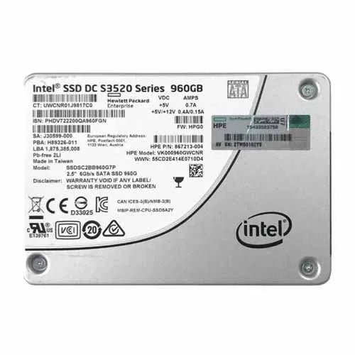 VK000960GWCNR HP 960GB SATA 6Gb/s Hot-Pluggable Read Intensive 2.5-Inch Enterprise Solid State Drive for ProLiant Server and Storage Array