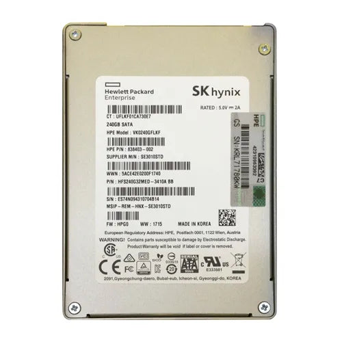 VK0240GFLKF HP 240GB SATA 6Gb/s Hot-Pluggable Read Intensive 2.5-Inch Enterprise Solid State Drive for ProLiant Server and Storage Array