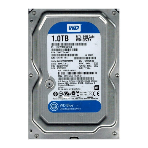 WD10EZEX-60ZF5A0 Western Digital Blue 1TB 7200RPM SATA 6Gb/s 64MB Cache 3.5-Inch Hard Drive