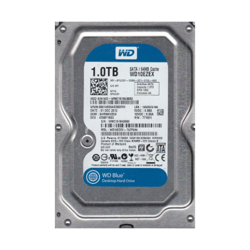 WD10EZEX-75ZF5A0 Western Digital Blue 1TB 7200RPM SATA 6Gb/s 64MB Cache 3.5-Inch Hard Drive