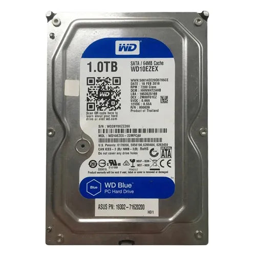 WD10EZEX Western Digital Blue 1TB 7200RPM SATA 6Gb/s 64MB Cache 3.5-Inch Hard Drive