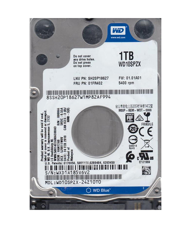 Blue 1TB 5400RPM SATA 6Gb/s 128MB Cache RoHS 2.5-Inch Hard Drive Kit