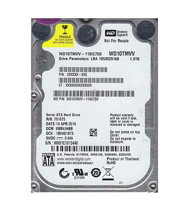 WD10TMVV-11BG7S0 - Western Digital 1TB 5400RPM SATA USB 2.0 8MB Cache 2.5-Inch Hard Drive