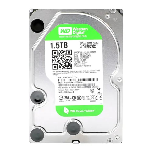 WD15EZRX Western Digital Green 1.5TB 5400RPM SATA 6Gb/s 64MB Cache (RoHS) 3.5-Inch Hard Drive