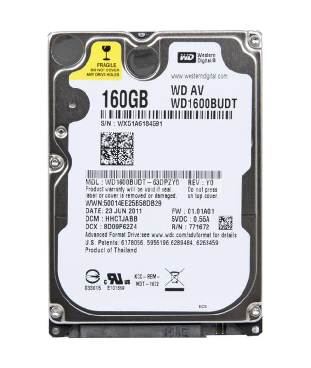 AV-25 160GB 5400RPM SATA 3Gb/s 32MB Cache RoHS 2.5-Inch Hard Drive