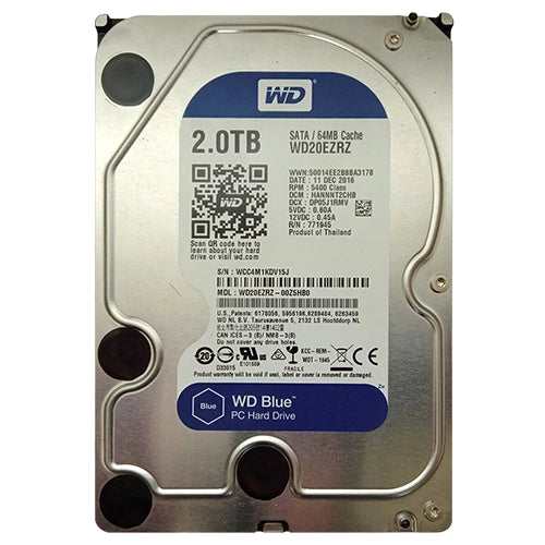 WD20EZRZ-00Z5HB0 Western Digital Blue 2TB 5400RPM SATA 6Gb/s 64MB Cache (RoHS) 3.5-Inch Hard Drive