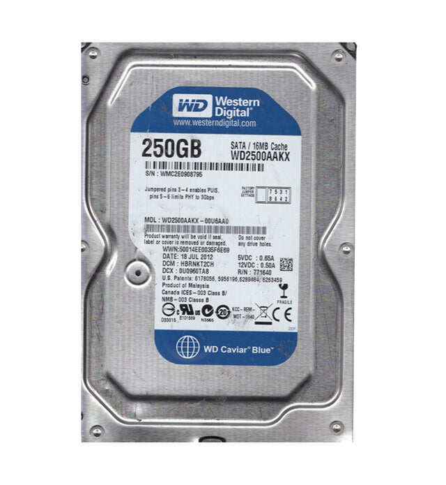 WD2500AAKX-00U6AA0 - Western Digital 250GB 7200RPM SATA 6Gb/s 16MB Cache 3.5-inch Hard Drive