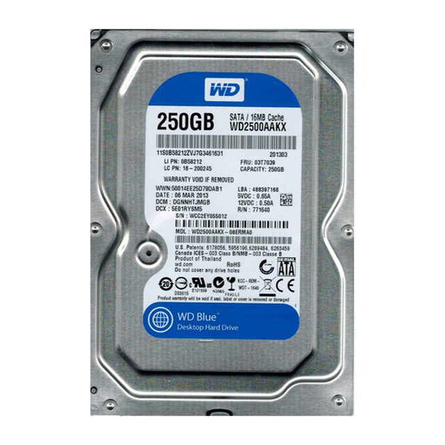 WD2500AAKX-08ERMA0 - Western Digital Caviar Blue 250GB 7200RPM SATA 6Gb/s 16MB Cache 3.5-inch Hard Drive