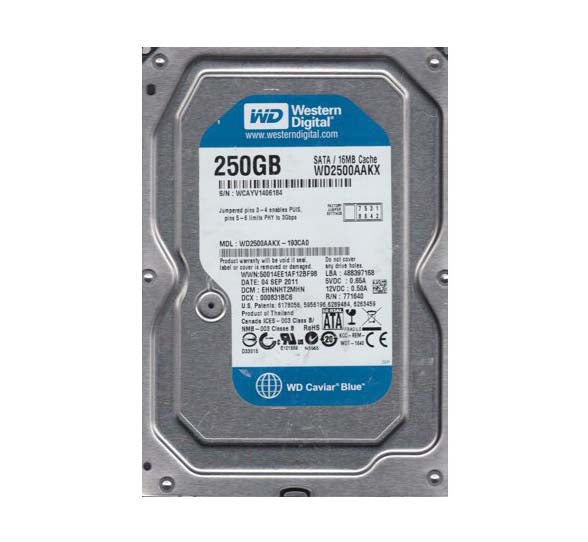 WD2500AAKX-193CA0 - Western Digital Caviar Blue 250GB 7200RPM SATA 6Gb/s 16MB Cache 3.5-inch Hard Drive