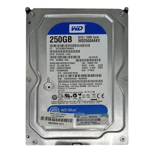 WD2500AAKX Western Digital Caviar Blue 250GB 7200RPM SATA 6Gb/s 16MB Cache 3.5-Inch Hard Drive