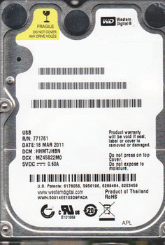 Western Digital - WD2500BMVV-11A1PS0 - 250GB 5400RPM USB 2.5 8MB Cache Hard Drive"