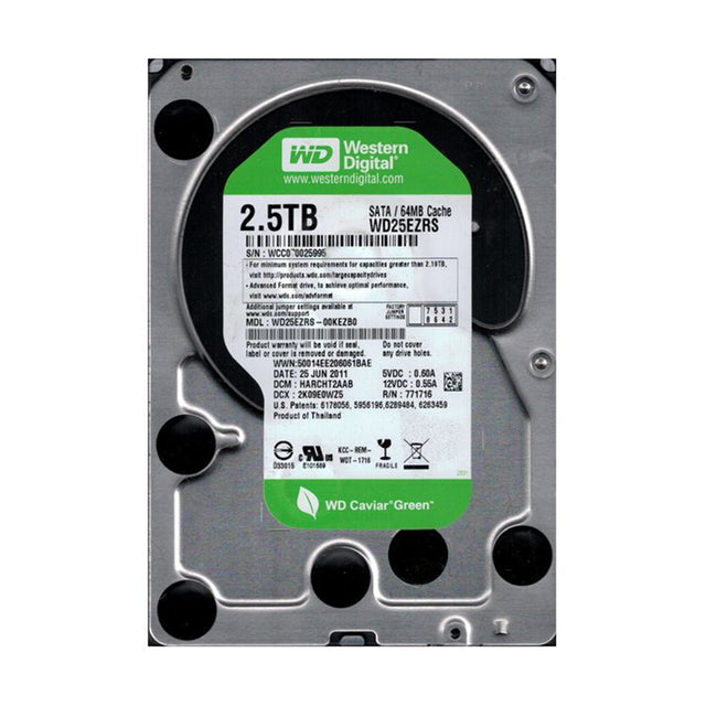 WD25EZRS-00KEZB0 - Western Digital Caviar Green 2.5TB 5400RPM SATA 3Gb/s 64MB Cache 3.5-inch Hard Drive