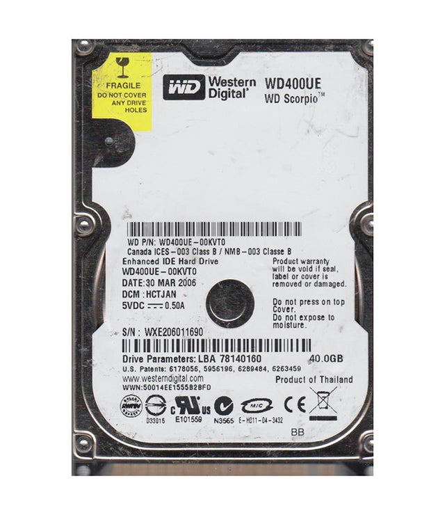 Scorpio 40GB 5400RPM EIDE 2MB Cache 512 2.5-Inch Hard Drive