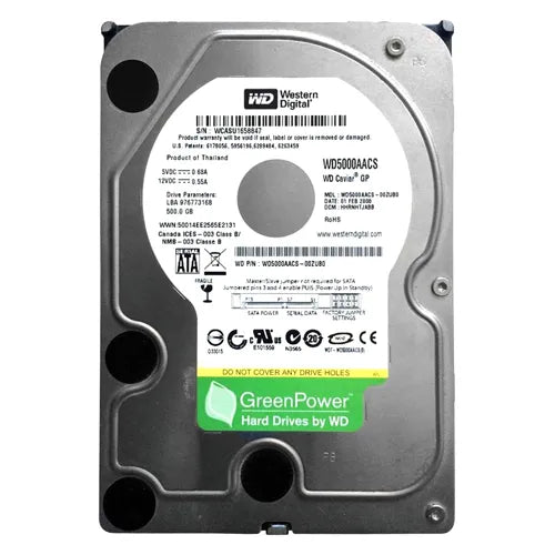 WD5000AACS Western Digital 500GB SATA 3Gb/s LFF 3.5-inch Hard Drive