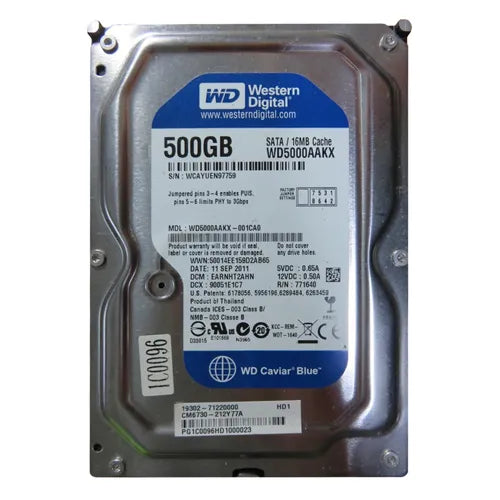 WD5000AAKX-001CA0 Western Digital Caviar Blue 500GB 7200RPM SATA 6Gb/s 16MB Cache 3.5-Inch Hard Drive