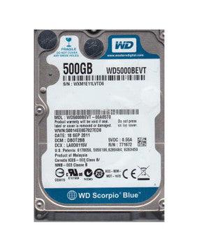 Western Digital - WD5000BEVT-00A05T0 - 500GB 5400RPM SATA 3.0 Gbps 2.5 8MB Cache Scorpio Hard Drive"