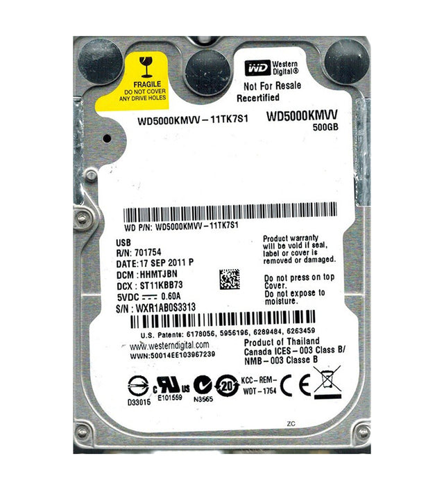 WD5000KMVV - Western Digital 500GB 5400RPM USB 2.0 2.5-Inch External Hard Drive