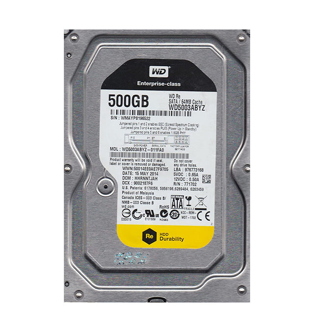 Re 500GB 7200RPM SATA 6Gb/s 64MB Cache RoHS 3.5-Inch Enterprise Hard Drive