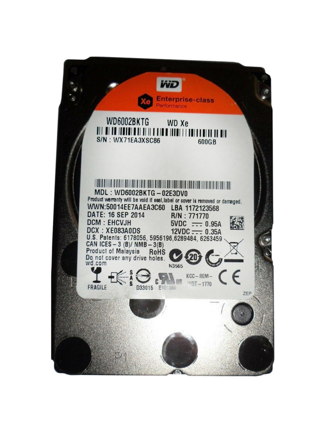 WD6002BKTG - Western Digital XE 600GB 10000RPM SAS 6Gb/s 32MB Cache 2.5-inch Hard Drive