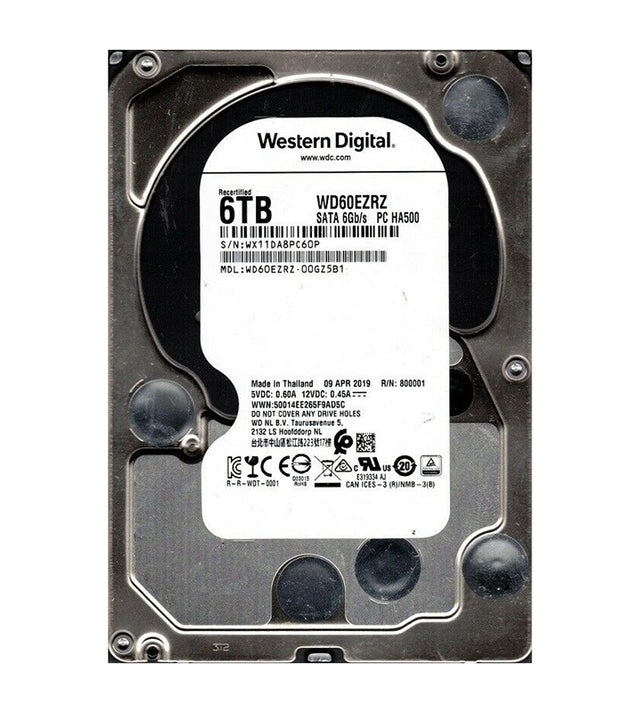 Disco duro Blue de 6 TB, 5400 RPM, SATA 6 Gb/s, 64 MB de caché, 3,5 pulgadas