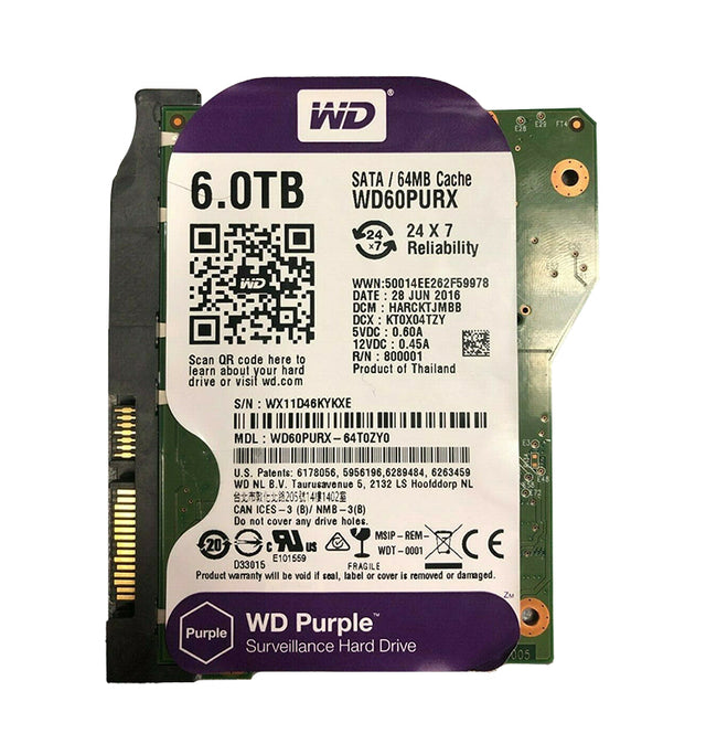 Purple 6TB 5400RPM SATA 6Gb/s 64MB Cache RoHS 3.5-Inch Surveillance Hard Drive