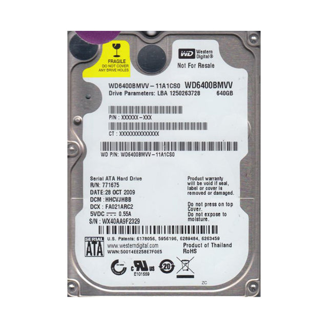 WD6400BMVV - Western Digital 640GB 5400RPM USB 2.0 2.5-Inch External Hard Drive