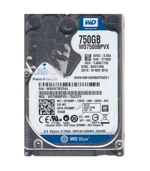 Blue 750GB 5400RPM SATA 6Gb/s 8MB Cache RoHS 2.5-Inch Hard Drive