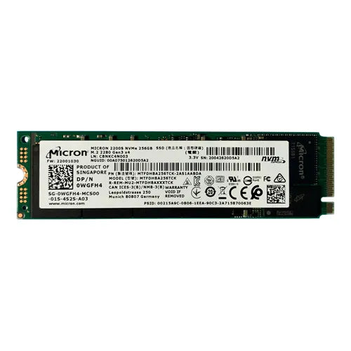 WGFH4 Dell 256GB Triple-Level Cell PCI Express NVMe 3.0 x4 M.2 2280 Solid State Drive