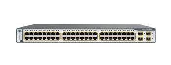 Cisco - WS-C3750-48PS-S-WS - Catalyst 3750 48-Ports 10/100 RJ-45 PoE Managebale Layer3 Rack-mountable 1U Stackable Ethernet Switch with 4x SFP Ports (Refu