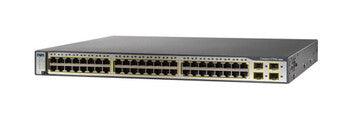 Cisco - WS-C3750G-48PS-S-C3 - 48-Ports 10/100/1000T RJ-45 PoE Manageable Layer3 Rack Mountable 1U and Stackable Switch 4x SFP Ports