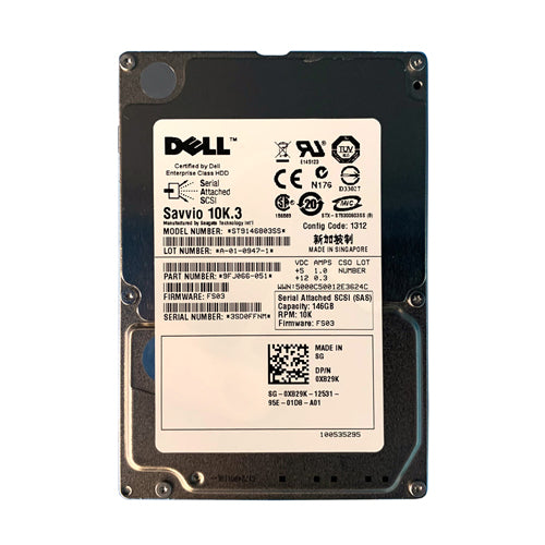 X829K Dell 146GB 10000RPM SAS 3Gb/s Hot-Pluggable Single Port 2.5-Inch Hard Drive with Tray for PowerEdge Server & PowerVault Storage Array