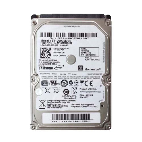 XP5PX Dell 1TB 5400RPM SATA 3Gb/s 8MB Cache 2.5-Inch Hard Drive for Latitude Notebook