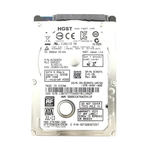 CR6FK-DEL - Dell 320GB 7200RPM SATA 6Gb/s 32MB Cache 2.5-Inch Hard Drive