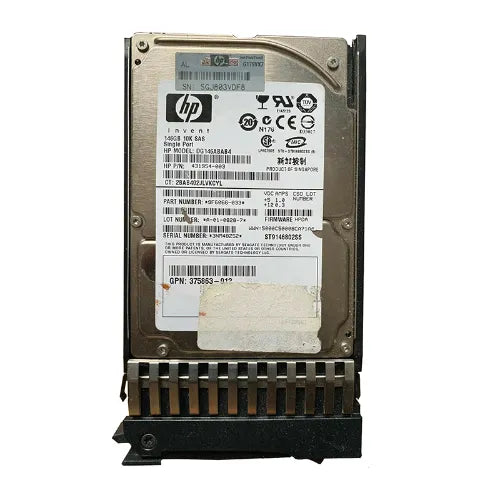 DG146ABAB4-NC - HP 146GB 10000RPM SAS 3Gb/s Hot-Pluggable Single Port SFF 2.5-inch Hard Drive with Tray for Gen1/7 ProLiant Server