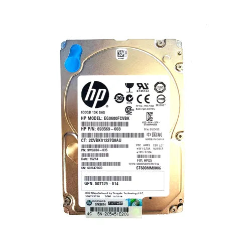 EG0600FCVBK-1 - HP 600GB 10000RPM SAS 6Gb/s NHP Hot-Swappable Dual Port SFF 2.5-inch Hard Drive with Tray for ProLiant Server