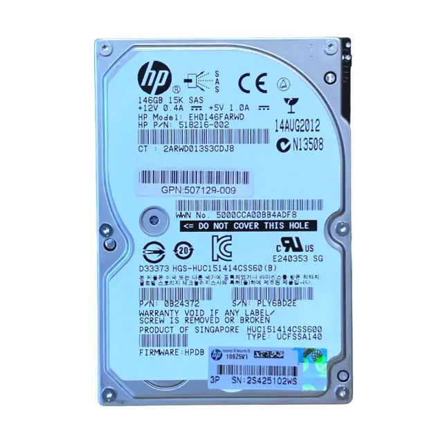 EH0146FARWD-GEN - HP 146GB 15000RPM SAS 6Gb/s Hot-Pluggable Dual Port SFF 2.5-inch Hard Drive with Tray for Gen1/7 ProLiant Server