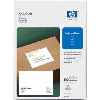 HP - Q6553A - Labels 105 X 74mm A4 100 Sheets (8 Labels Per Sheet) - Orange Hardwares