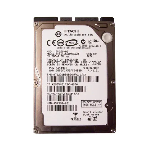 HTS542580K9SA00-DEL - Dell 80GB 5400RPM SATA 1.5Gb/s 8MB Cache 7-Pin 2.5-Inch Hard Drive