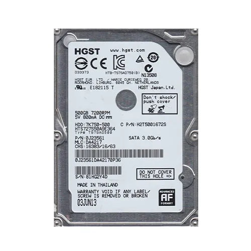 HTS727550A9E364-DELL - Dell Travelstar 7K750 Series 500GB 7200RPM SATA 3Gb/s 16MB Cache 512E 2.5-Inch Hard Drive