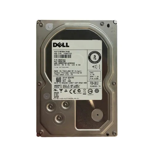 HUS723030ALS640-DELL - Dell 3TB 7200RPM SAS 6Gb/s Hot-Pluggable (512n) 3.5-Inch Nearline Hard Drive with Tray for PowerEdge Server & PowerVault Server