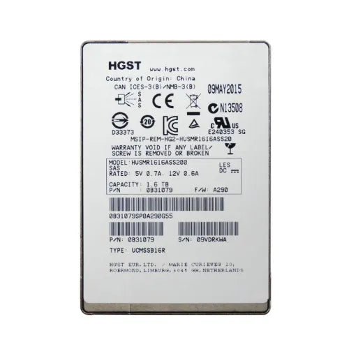 HUSMR1616ASS200-DELL-Dell 1.6TB 2.5 inch MLC 12Gb/s SAS SSD