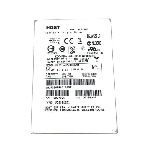HUSSL4020BSS600-DELL-Dell 200GB 2.5 inch SLC 6Gb/s SAS SSD