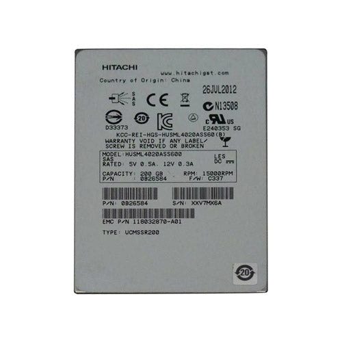 0B26584-Hitachi 200GB 2.5 inch MLC 6Gb/s SAS Solid State Drive