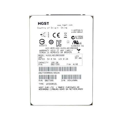 0B27395-HGST 100GB 2.5 inch SLC 6Gb/s SAS Solid State Drive