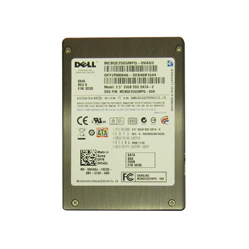 0H540J-Dell 25GB 2.5 inch SLC 3Gb/s SATA Solid State Drive