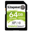 Kingston - SDS/64GB - Canvas Select 64GB CLass 10 SDXC 80MB/s Read Speed UHS-I - Orange Hardwares