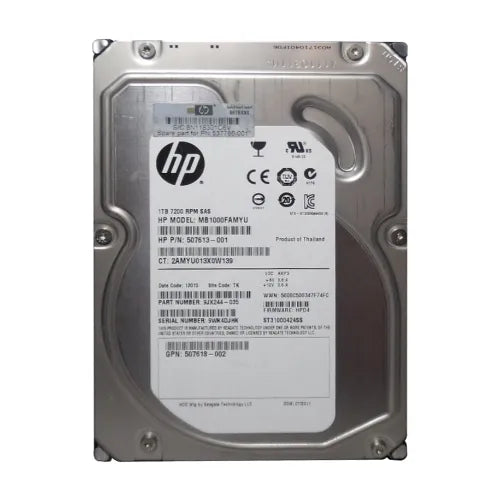 MB1000FAMYU-1 - HP 1TB 7200RPM SAS 6Gb/s Hot-Pluggable LFF 3.5-inch Midline Hard Drive with Tray for Gen8/9 ProLiant Server