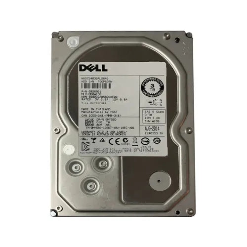 MY58D-GEN - Dell 3TB 7200RPM SAS 6Gb/s Hot-Pluggable (512n) 3.5-Inch Nearline Hard Drive with Tray for PowerEdge Server & PowerVault Server