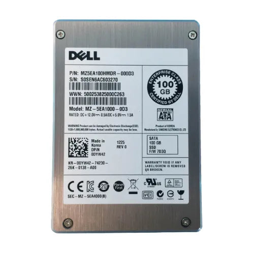 MZ5EA100HMDR-000D3-DELL-Dell 100GB 2.5 inch eMLC 3Gb/s SATA SSD