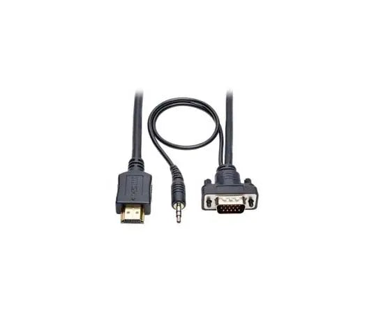 P566-015-VGA-A - Tripp Lite 4.57m HDMI to VGA + Audio Active Converter Cable, HDMI to Low-Profile HD15 + 3.5 mm M/M, 1920 x 1200/1080p 60 Hz